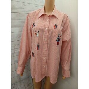 MiLi Designs Womens Red White Red Candles Flags Stars Bling Patriotic L